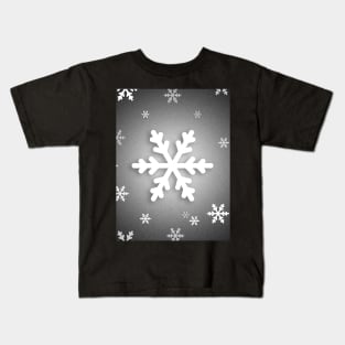 black and white snow flakes Kids T-Shirt